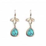 Laurel Turquoise Marble Teardrop Stone Drop Earrings